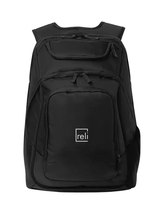 Executive Black Laptop Backpack w/Reli Title Logo