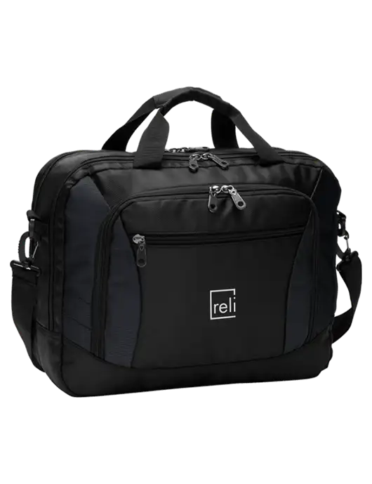 Commuter Black Laptop Briefcase w/Reli Title Logo