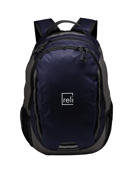 Ridge Deep Navy/Dark Charcoal Laptop Backpack w/Reli Title Logo
