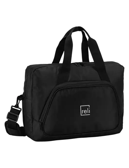 City Black Laptop Briefcase w/Reli Title Logo
