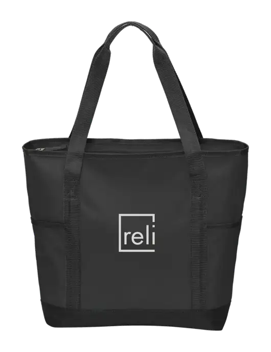 On the Go Black/Black Tote w/Reli Title Logo