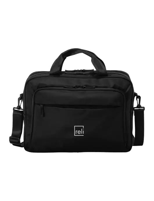 Travel Exec Black Laptop Briefcase w/Reli Title Logo