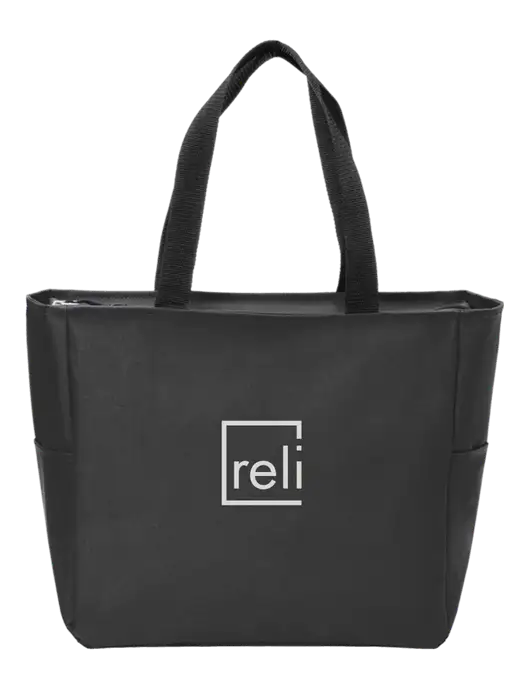Everyday Black Zip Tote  w/Reli Title Logo
