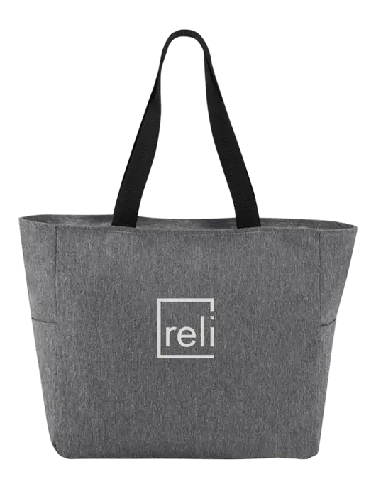 Everyday Heather Grey Zip Tote  w/Reli Title Logo