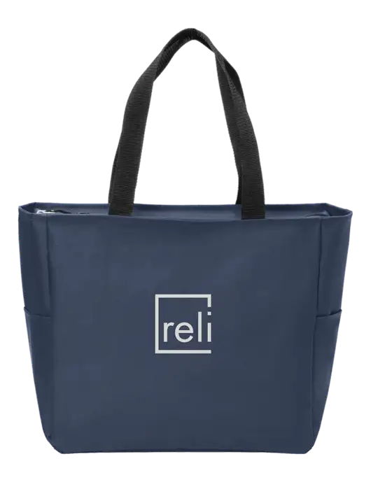 Everyday Navy Zip Tote  w/Reli Title Logo