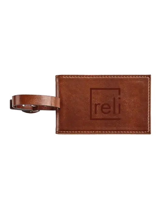 Fabrizio Brown Executive Luggage Tag w/Reli Title Logo