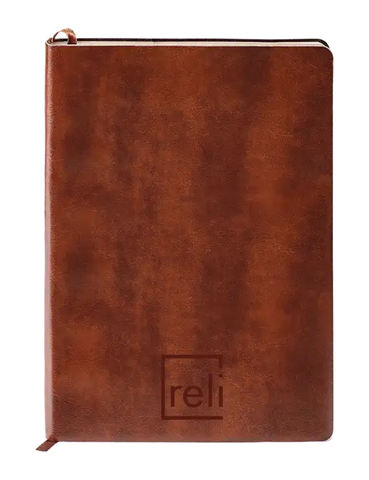 Fabrizio Brown Soft Cover 5.75 x 8.125 Journal w/Reli Title Logo