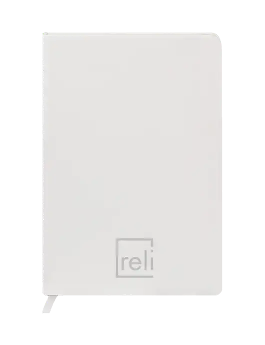 Fabrizio White Hard Cover 5.75 x 8.3  Journal w/Reli Title Logo