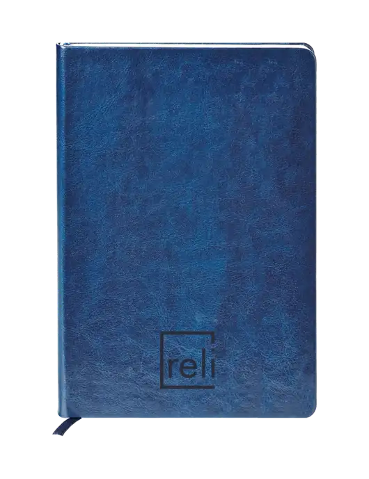 Fabrizio Blue Hard Cover 5.75 x 8.3 Journal w/Reli Title Logo