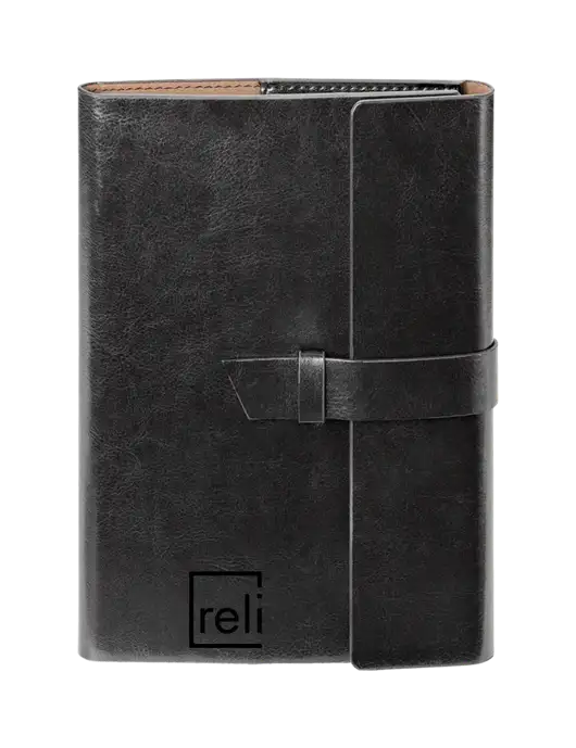 Fabrizio Black 6.875 x 9.56 Portfolio w/Reli Title Logo