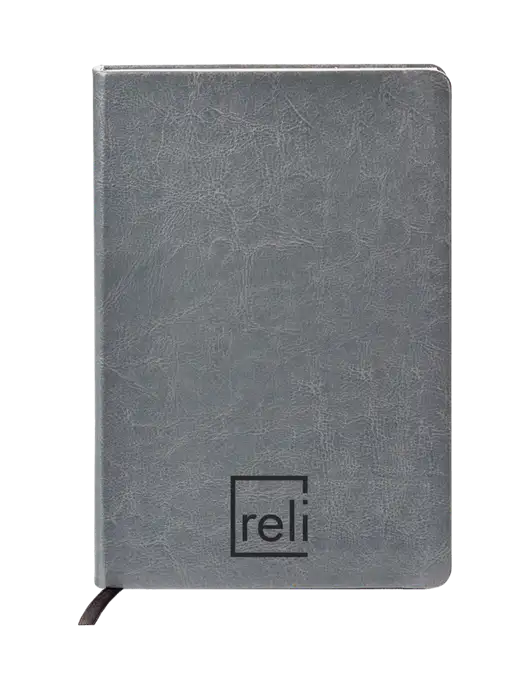Fabrizio Grey Hard Cover 5.75 x 8.3 Journal w/Reli Title Logo