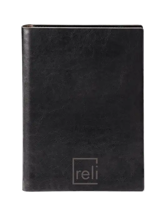 Fabrizio Black 7 x 9.625 Padfolio & Notepad w/Reli Title Logo