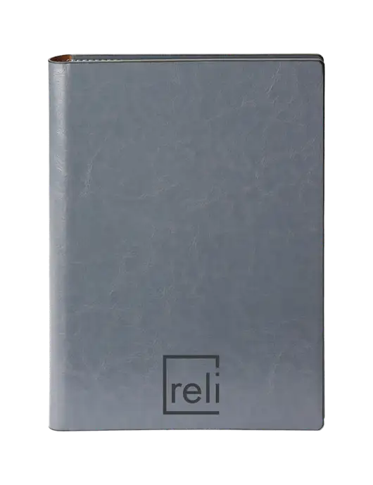 Fabrizio Grey 7 x 9.625 Padfolio & Notepad w/Reli Title Logo