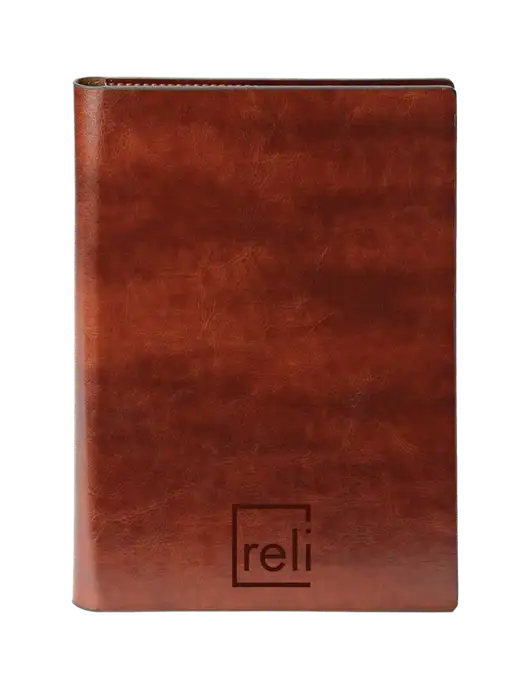 Fabrizio Brown 7 x 9.625 Padfolio & Notepad w/Reli Title Logo