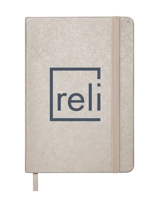 Granite Light Grey Hardcover Journal, 5.62 X  8.37 w/Reli Title Logo