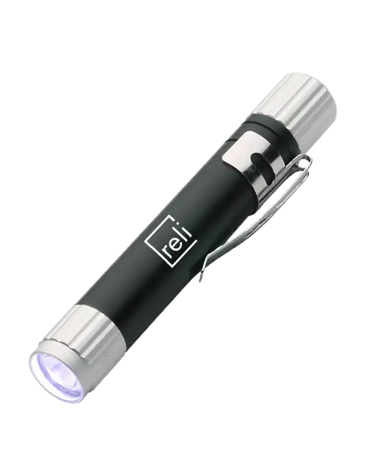 Black Aluminum LED Penlight w/Reli Title Logo