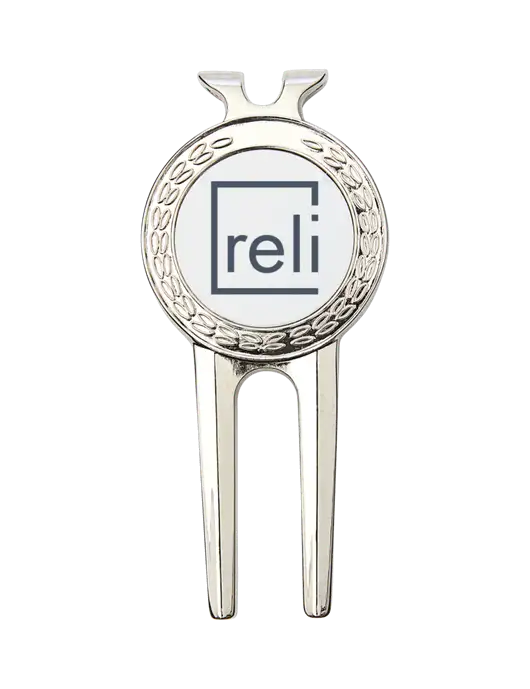Silver Divot Tool, 1.5 x 3 w/Reli Title Logo