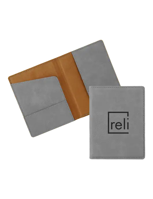 Grey Leatherette Passport Holder w/Reli Title Logo