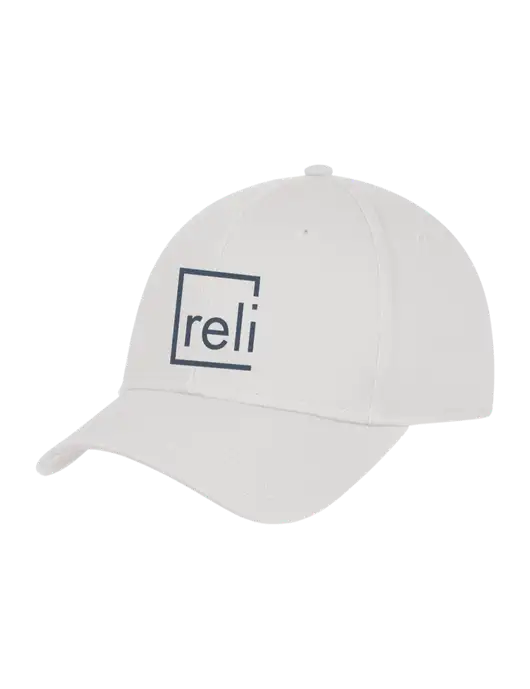 White Structured Cap Hook & Loop w/Reli Title Logo
