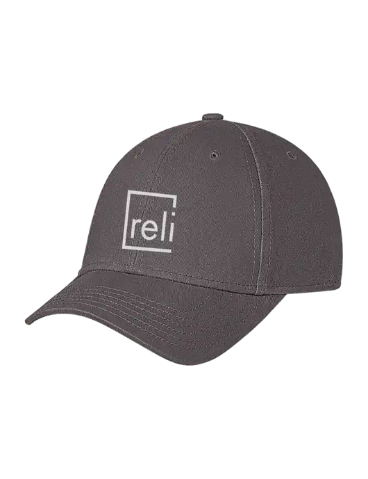 Medium Dark Grey Structured Soft Snap Closure Hook & Loop Cap w/Reli Title Logo