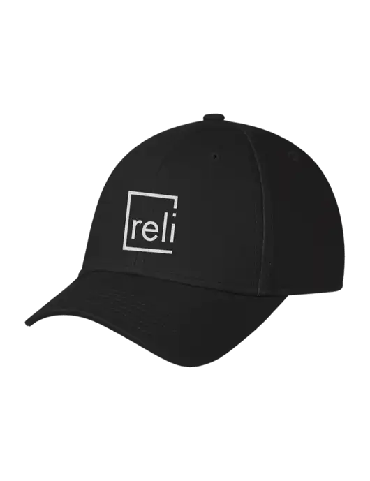 Black Structured Cap Hook & Loop w/Reli Title Logo