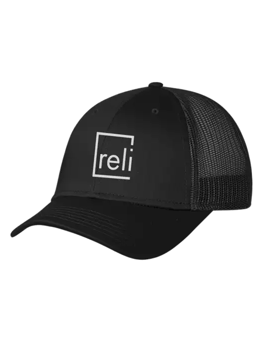 Black Mesh Trucker Cap Snap Back w/Reli Title Logo