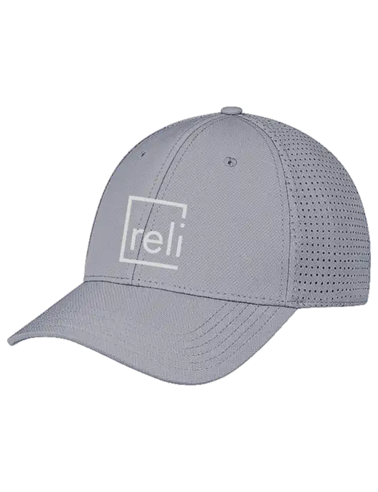 Grey Performance Stretchable Cap Hook & Loop w/Reli Title Logo