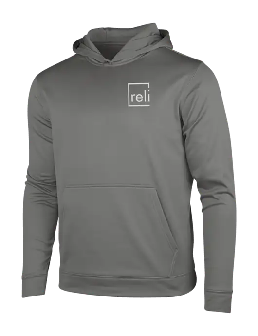 Dark Smoke Grey Sport-Wick Fleece Hooded Pullover w/Reli Title Logo