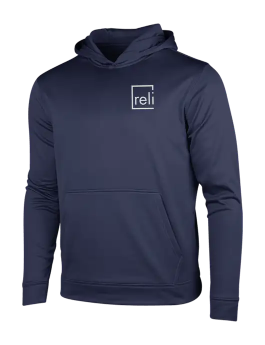 Navy Sport-Wick Fleece Hooded Pullover w/Reli Title Logo