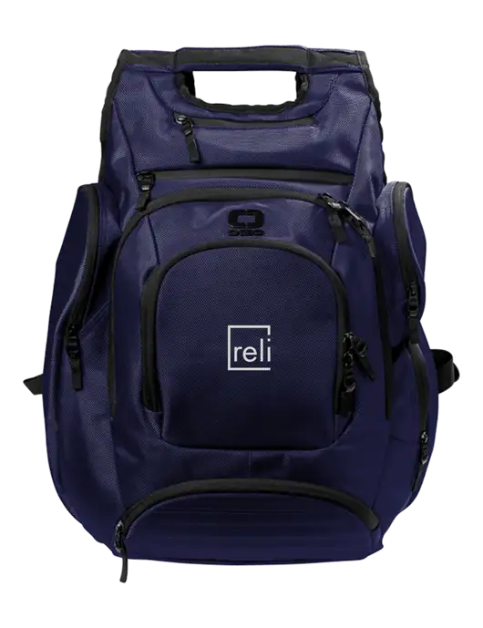 OGIO Navy Metro Ballistic Laptop Backpack w/Reli Title Logo