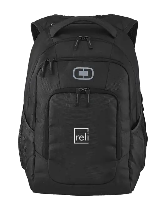 OGIO Black Logan Laptop Backpack
 w/Reli Title Logo