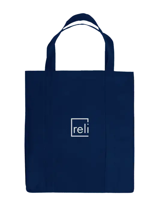 Eco Reusable Jumbo Navy Blue Shopping Bag w/Reli Title Logo