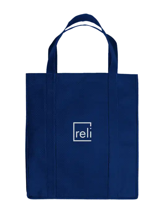 Eco Reusable Jumbo Navy Blue Shopping Bag w/Reli Title Logo