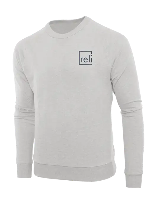 Allmade Granite Grey Heather Organic French Terry Crewneck Sweatshirt w/Reli Title Logo