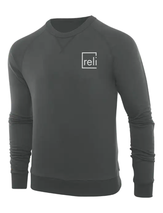 Allmade Charcoal Grey Organic French Terry Crewneck Sweatshirt w/Reli Title Logo