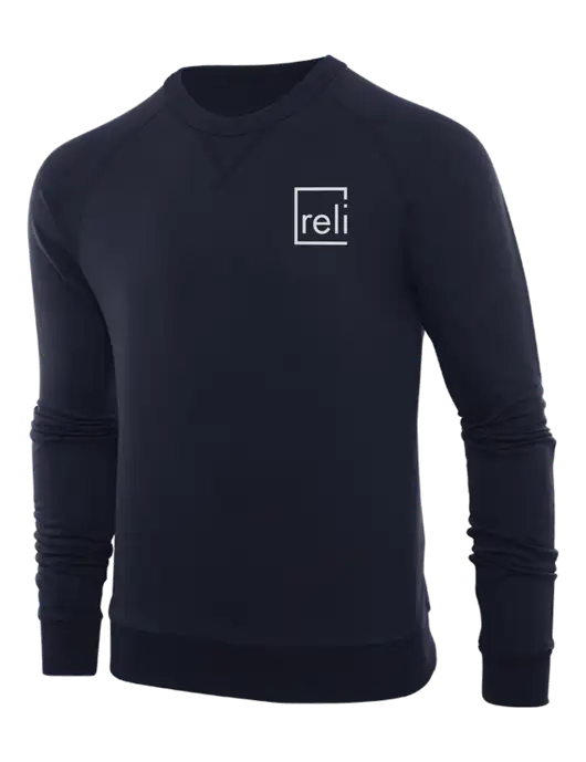 Allmade Dark Navy Organic French Terry Crewneck Sweatshirt w/Reli Title Logo