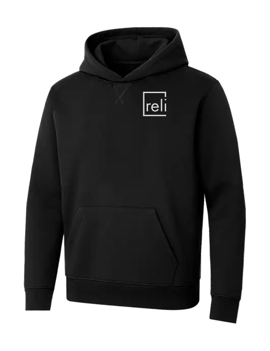 Allmade Deep Black Organic French Terry Pullover Hoodie w/Reli Title Logo