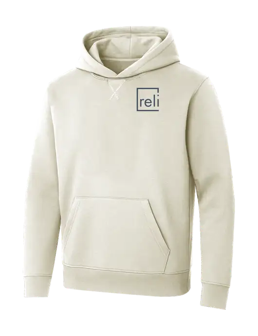 Allmade White Sand Organic French Terry Pullover Hoodie w/Reli Title Logo