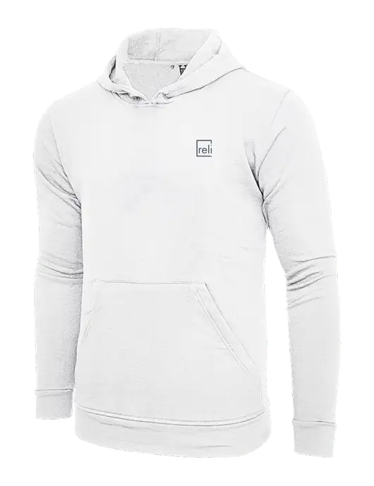 Adidas White Fleece Hooded Sweatshirt w/Reli Title Logo