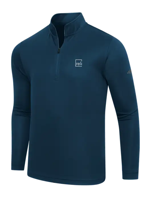 Adidas Navy Lightweight Quarter Zip Pullover w/Reli Title Logo
