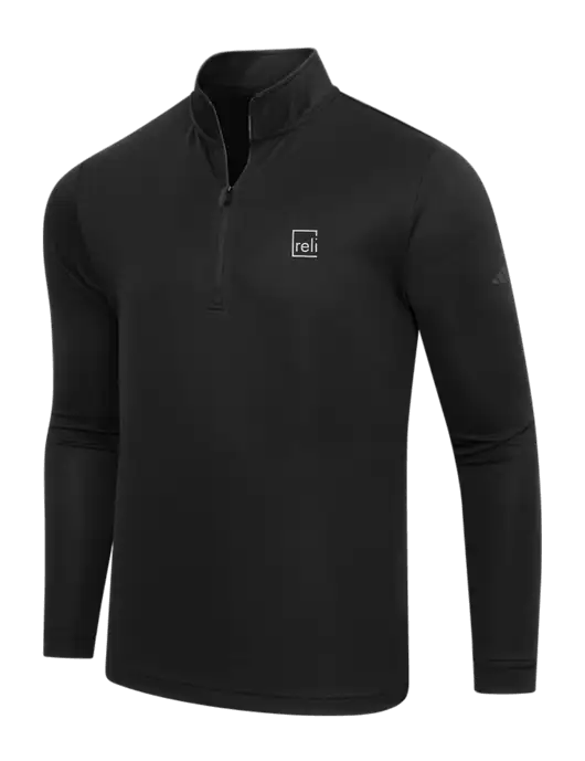 Adidas Black Lightweight Quarter Zip Pullover w/Reli Title Logo