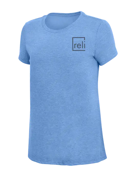 Womens Simply Soft Maritime Frost 4.5oz Poly/Combed Ring Spun Cotton T-Shirt
 w/Reli Title Logo