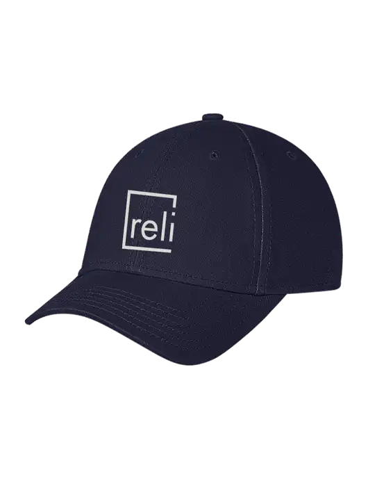 Navy Structured Soft Snap Closure Hook & Loop Cap w/Reli Title Logo