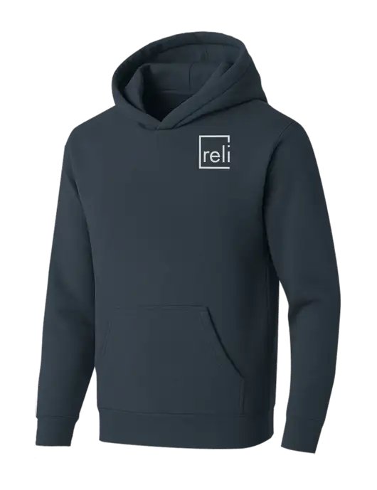 BELLA+CANVAS Dark Grey Sponge Fleece Pullover Hoodie w/Reli Title Logo
