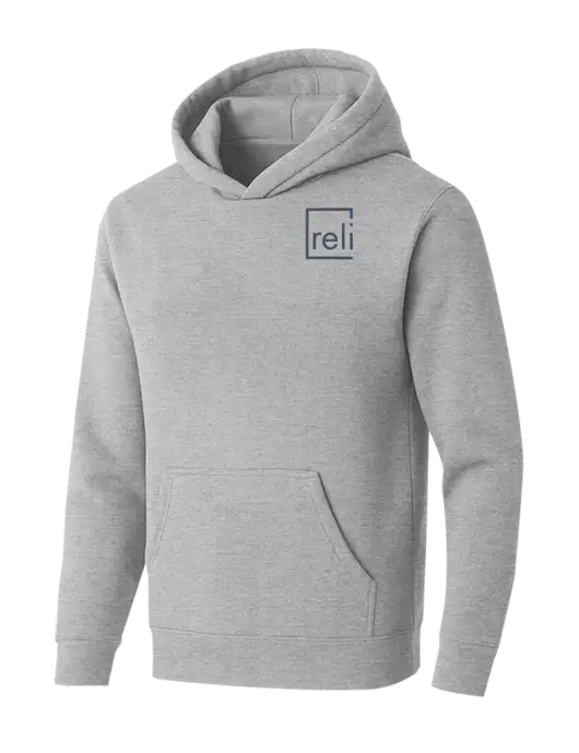 BELLA+CANVAS Light Grey Heather Sponge Fleece Pullover Hoodie w/Reli Title Logo