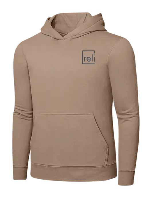 Sand 7.8. oz Ring Spun Hooded Sweatshirt w/Reli Title Logo