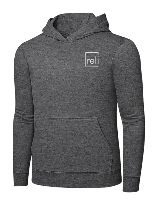 Graphite Heather 7.8. oz Ring Spun Hooded Sweatshirt w/Reli Title Logo