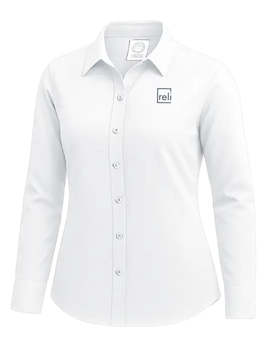 Brooks Brothers Womens White Wrinkle-Free Stretch Nailhead Shirt w/Reli Title Logo