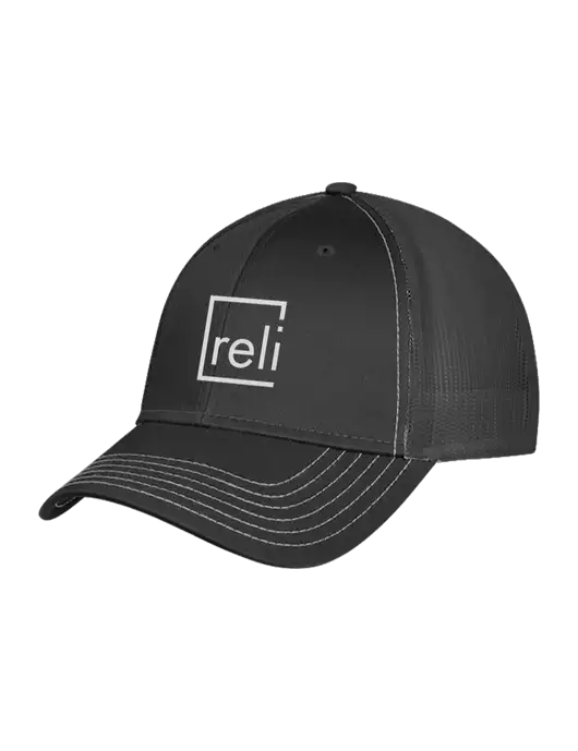 Charcoal Grey Mesh Trucker Cap Snap Back w/Reli Title Logo