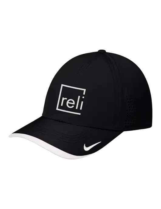 Nike Black/White Dri-FIT Perforated Performance Cap w/Reli Title Logo